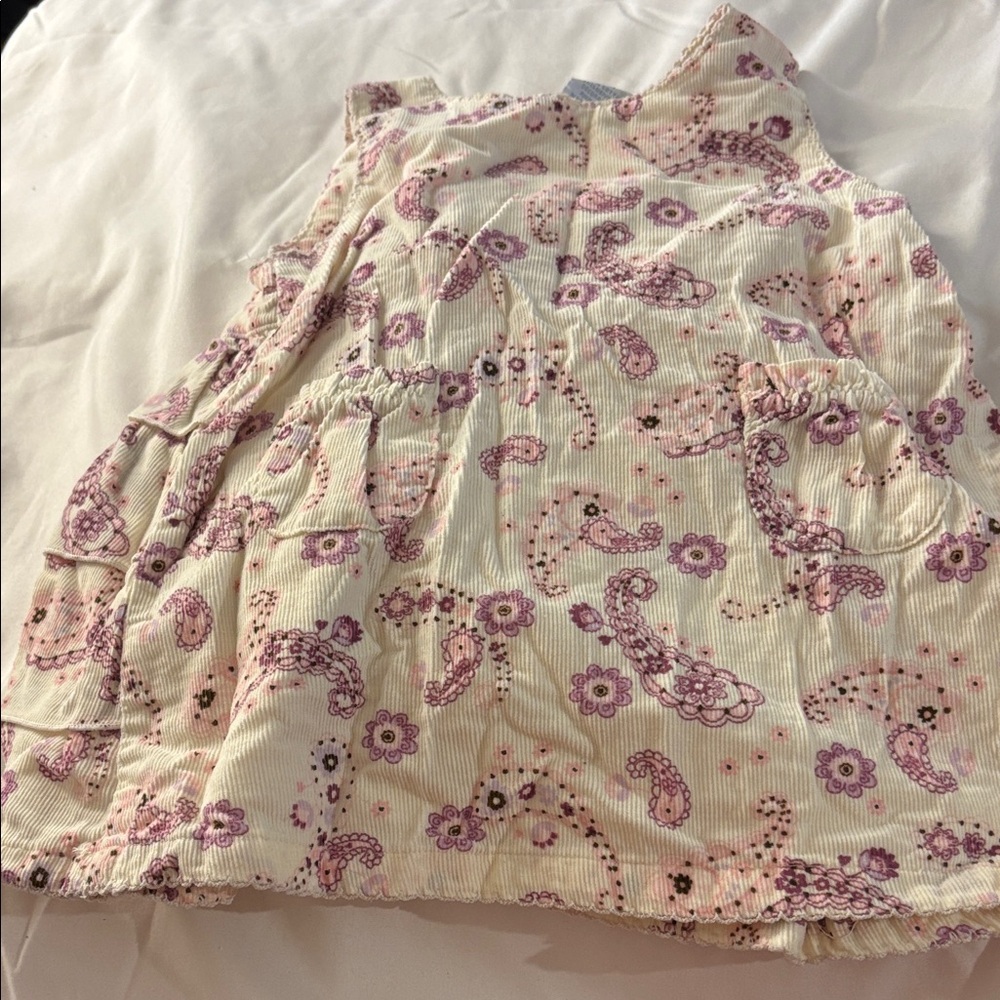 Lullaby club Floral Paisley Print corduroy dress 9 months